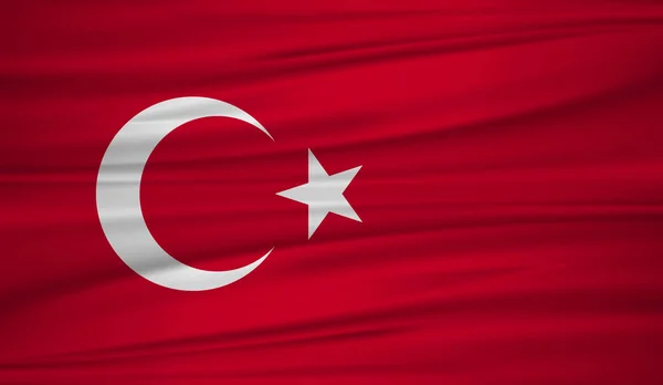 Türkei Flagge Vektor Vektor Flagge Der Türkei Weht Wind Folge — Stockvektor