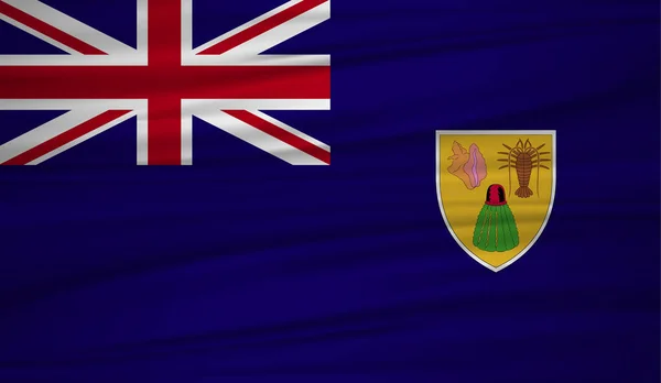 Turks Caicos Vektor Vlajky Vektor Vlajka Turks Caicos Blowig Větru — Stockový vektor
