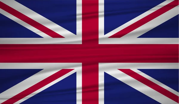 Royaume Uni Drapeau Vecteur Drapeau Vectoriel Royaume Uni Blowig Wind — Image vectorielle