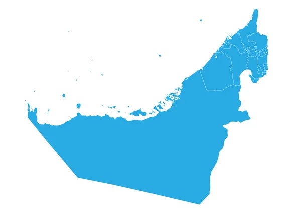 Mapa Státu Spojených Arabských Emirátů Vysoce Detailní Vektorová Mapa Celoštátnej — Stockový vektor