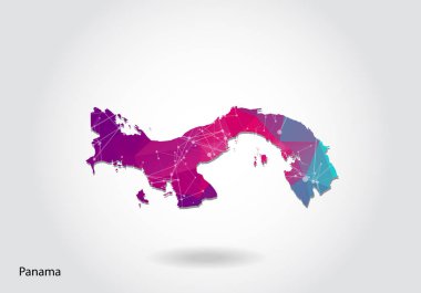 Çokgen Panama haritasını yönlendir. Düşük polimerli tasarım. Triang haritası