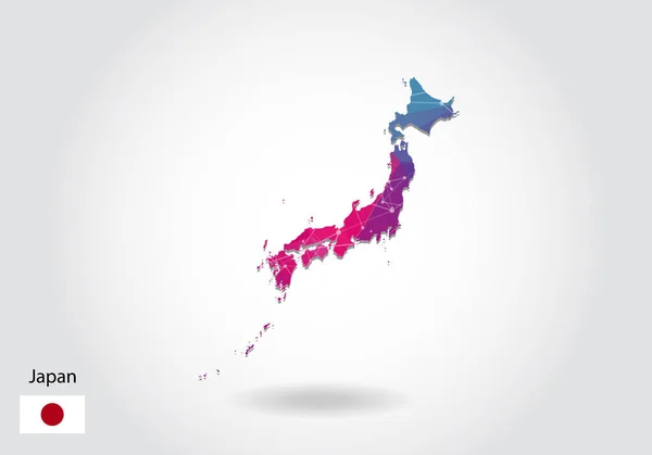 Векторная многоугольная карта Японии. Низкая конструкция столбов. карта из треугольника — стоковый вектор