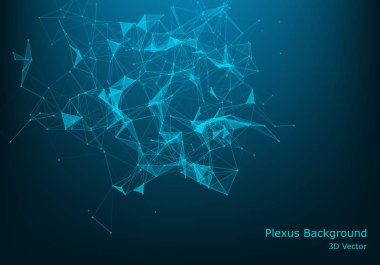 Bağlı çizgi ve noktalarla Geometrik soyut arkaplan. Grap