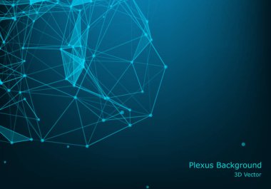 Parçacık ve molekül yapısıyla noktalar ve üçgenler.