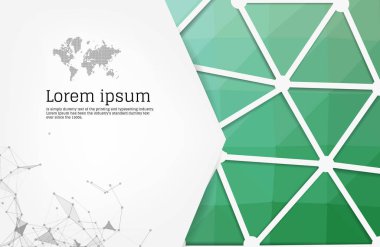 Üçgen çokgenli soyut yeşil geometrik tasarım şablonu