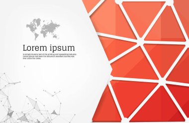 Üçgen çokgenli soyut Kırmızı Geometrik tasarım şablonu