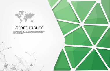 Üçgen çokgenli soyut yeşil geometrik tasarım şablonu