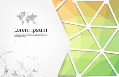 Üçgenli soyut Yeşil ve Sarı geometrik tasarım şablonu