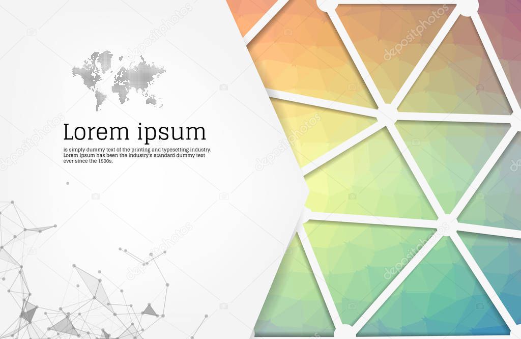Abstract colorful geometric design template with triangular poly