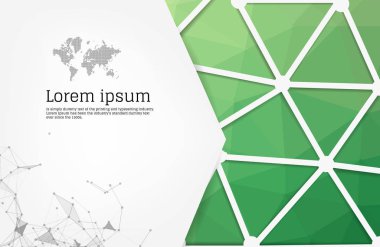 Üçgen çokgenli soyut yeşil geometrik tasarım şablonu