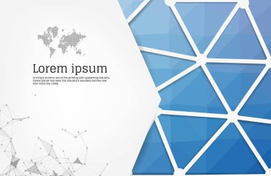 Üçgen grafiklerden koyu mavi poligonal illüstrasyon. Ge
