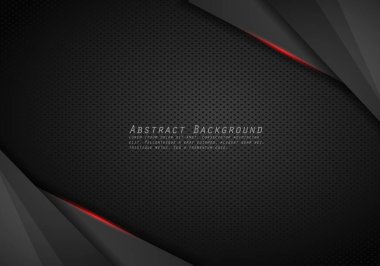 Koyu gri metal katmanlı soyut vektör arka planı. Grafik 