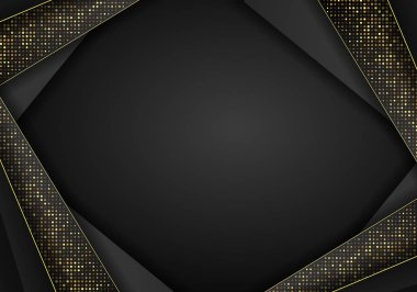 Soyut koyu metalik örtüşen arka plan. Lüks Soyut 3d ba