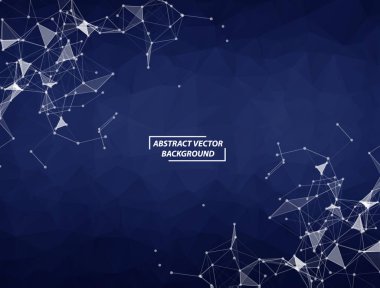 Soyut Koyu Mavi Geometrik Çokgen arkaplan molekülü ve c