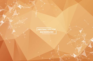 Soyut Kahverengi Geometrik Çokgen arkaplan molekülü ve commu