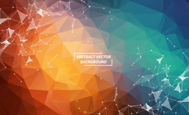 Soyut Renkli Geometrik Çokgen arkaplan molekülü ve co