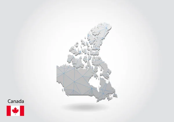 Mapa Vetorial Canadá Com Design Triângulos Moda Estilo Poligonal Sobre — Vetor de Stock