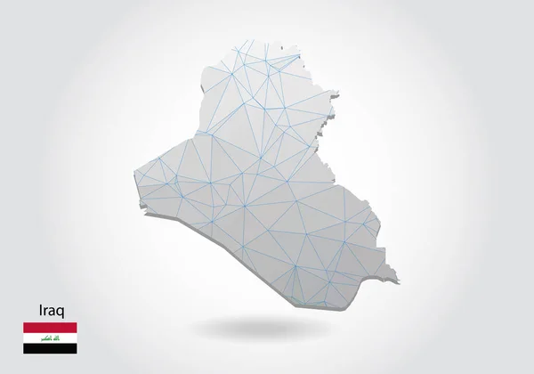 Mapa Vectorial Iraq Con Diseño Triángulos Moda Estilo Poligonal Sobre — Archivo Imágenes Vectoriales