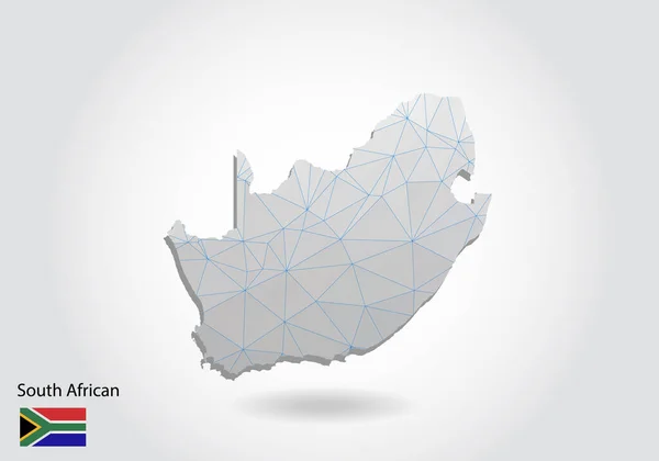 Carte Vectorielle Polygonale Sud Africaine Conception Basse Poly Carte Faite — Image vectorielle