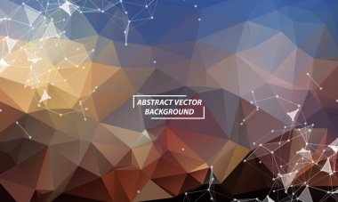 Kahverengi Geometrik Çokgen arka plan molekülü ve iletişim. Noktalarla birleştirilmiş çizgiler. Minimalizm geçmişi. Bilim, kimya, biyoloji, tıp, teknoloji kavramı.