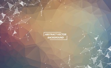 Kahverengi Geometrik Çokgen arka plan molekülü ve iletişim. Noktalarla birleştirilmiş çizgiler. Minimalizm geçmişi. Bilim, kimya, biyoloji, tıp, teknoloji kavramı.