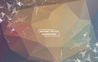Kahverengi Geometrik Çokgen arka plan molekülü ve iletişim. Noktalarla birleştirilmiş çizgiler. Minimalizm geçmişi. Bilim, kimya, biyoloji, tıp, teknoloji kavramı.
