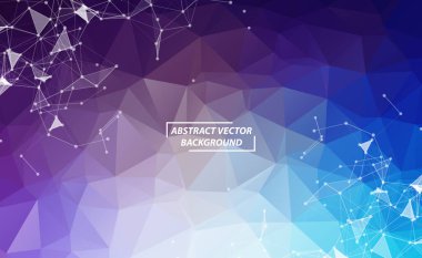 Çokrenkli Geometrik Çokgen arka plan molekülü ve iletişim. Noktalarla birleştirilmiş çizgiler. Minimalizm geçmişi. Bilim, kimya, biyoloji, tıp, teknoloji kavramı.