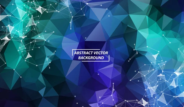 Абстрактный Темно Синий Геометрический Многоугольный Фон Молекул Коммуникаций Связанные Линии — стоковый вектор