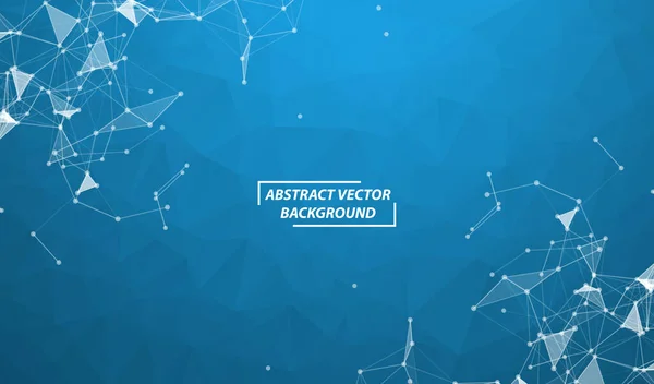 Голубая Геометрическая Многоугольная Фоновая Молекула Связь Связанные Линии Точками Минимализм — стоковый вектор