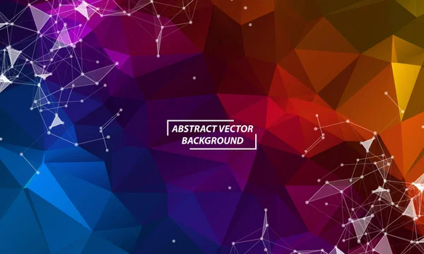 Renkli Geometrik Çokgen arka plan molekülü ve iletişim. Noktalarla birleştirilmiş çizgiler. Minimalizm geçmişi. Bilim, kimya, biyoloji, tıp, teknoloji kavramı.