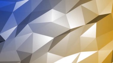 Özet olarak, Alçak Poli 3D Yüzey Döndürülebilir Arkaplan Canlandırması. Üçgen teknoloji geometrik hareket tasarımı. Modern video animasyonu
