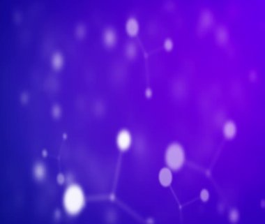 Alan çok renkli parçacıkların soyut derinliği, atom sineği. Kaotik kürelerin ve topların soyut üç boyutlu canlandırması. Boşluktaki parçacıklar. Dinamik şekil. Bokeh ile geleceksel arkaplan.