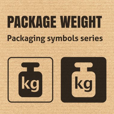 PACKAGE WEIGHT packaging symbol  clipart