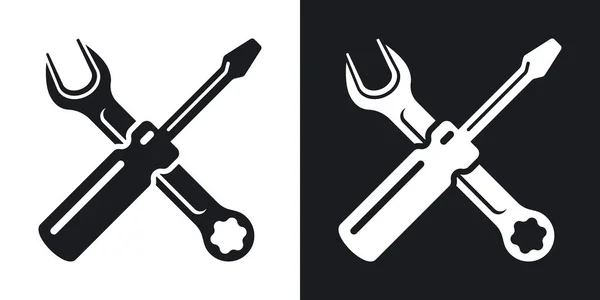 Icon of a screwdriver and a wrench — Stock Vector