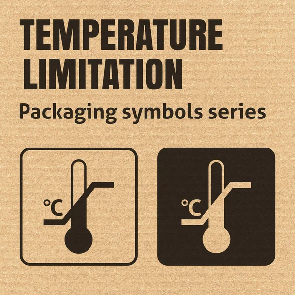 Περιορισμός θερμοκρασίας Συσκευασία σύμβολο — Διανυσματικό Αρχείο
