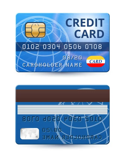 Creditcard aan beide zijden — Stockvector