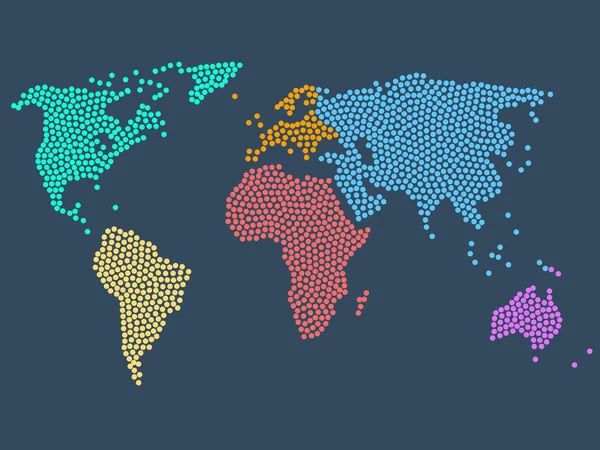 Carte du monde pointillée — Image vectorielle