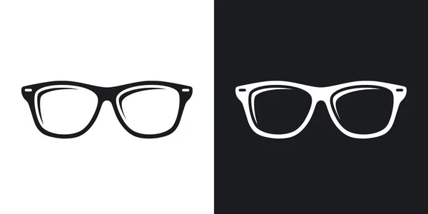 Tvåfärgad version av glasögon Stockillustration