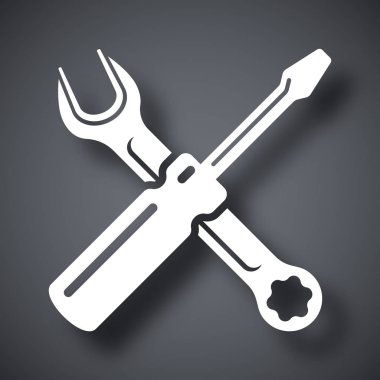 tornavida ve anahtar simgesi