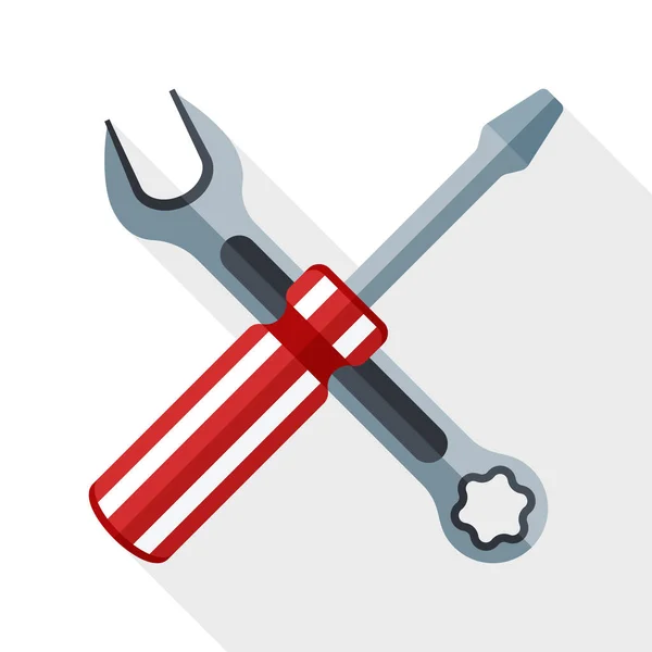 Screwdriver and wrench icon — Stock Vector