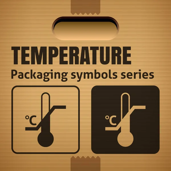 Temperatuur beperking verpakking symbool — Stockvector