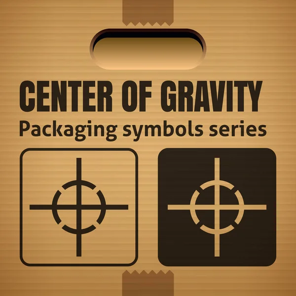 CENTER OF GRAVITY packaging symbol