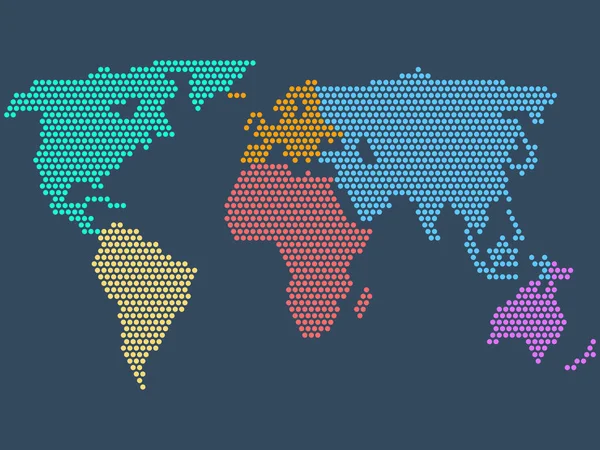 Mapa do mundo pontilhado — Vetor de Stock