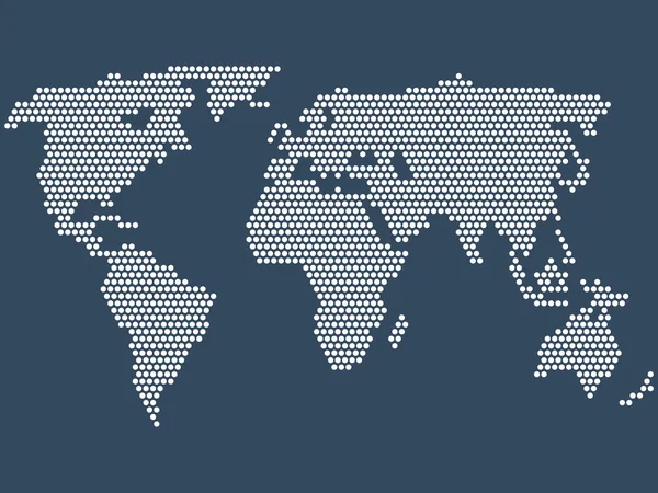 Mapa do mundo pontilhado — Vetor de Stock