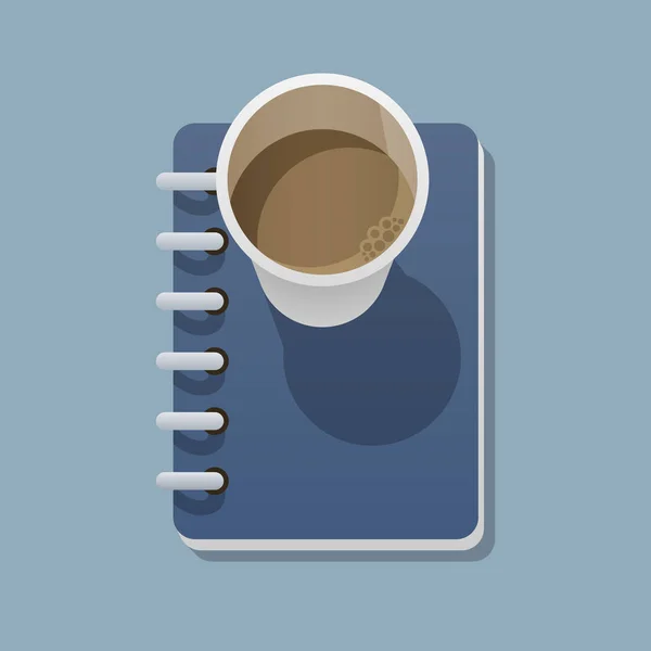 Disposable coffee cup with notepad — Stock Vector
