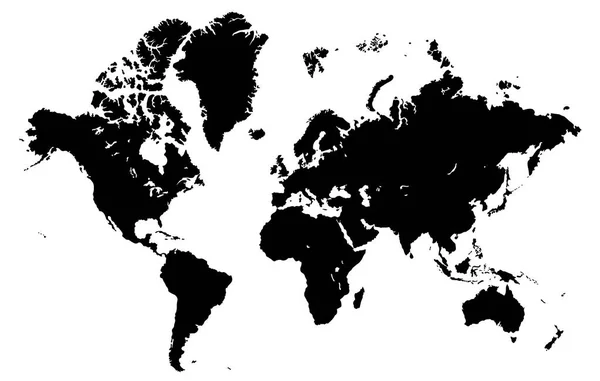 Plano mapa del mundo — Archivo Imágenes Vectoriales