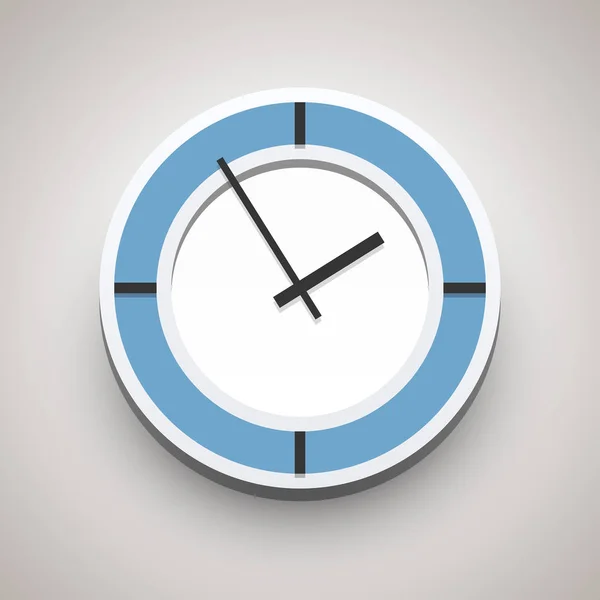Clásico Icono Reloj Pared Para Hogar Oficina Con Sombra Suave — Vector de stock