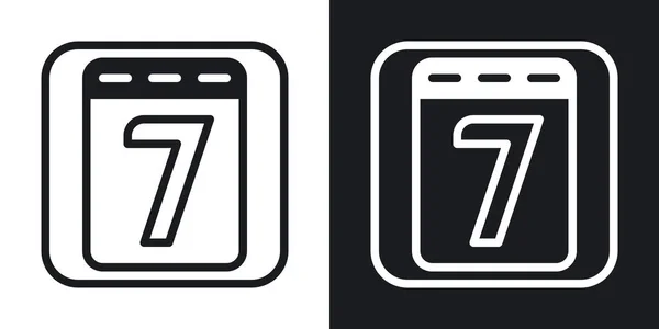 Calendar app icon for smartphone, tablet, laptop or other smart device with mobile interface. Minimalistic two-tone version on black and white background — Stock Vector