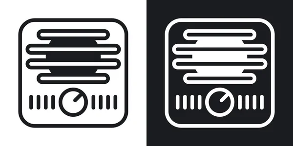 Radio app icon for smartphone, tablet, laptop or other smart device with mobile interface. Minimalistic two-tone version on black and white background — Stockový vektor