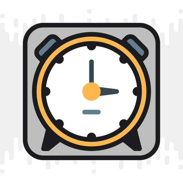 Icono de la aplicación de reloj despertador o temporizador para smartphone, tableta, computadora portátil u otro dispositivo inteligente con interfaz móvil. Versión de color minimalista sobre fondo gris claro — Archivo Imágenes Vectoriales